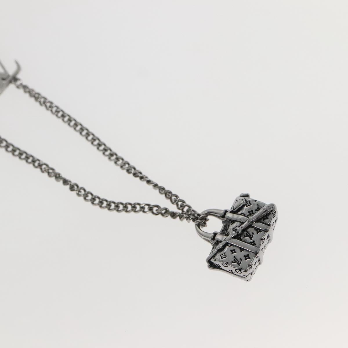 LOUIS VUITTON Collier LV Keepall Necklace metal Silver M00914 LV Auth 142404M