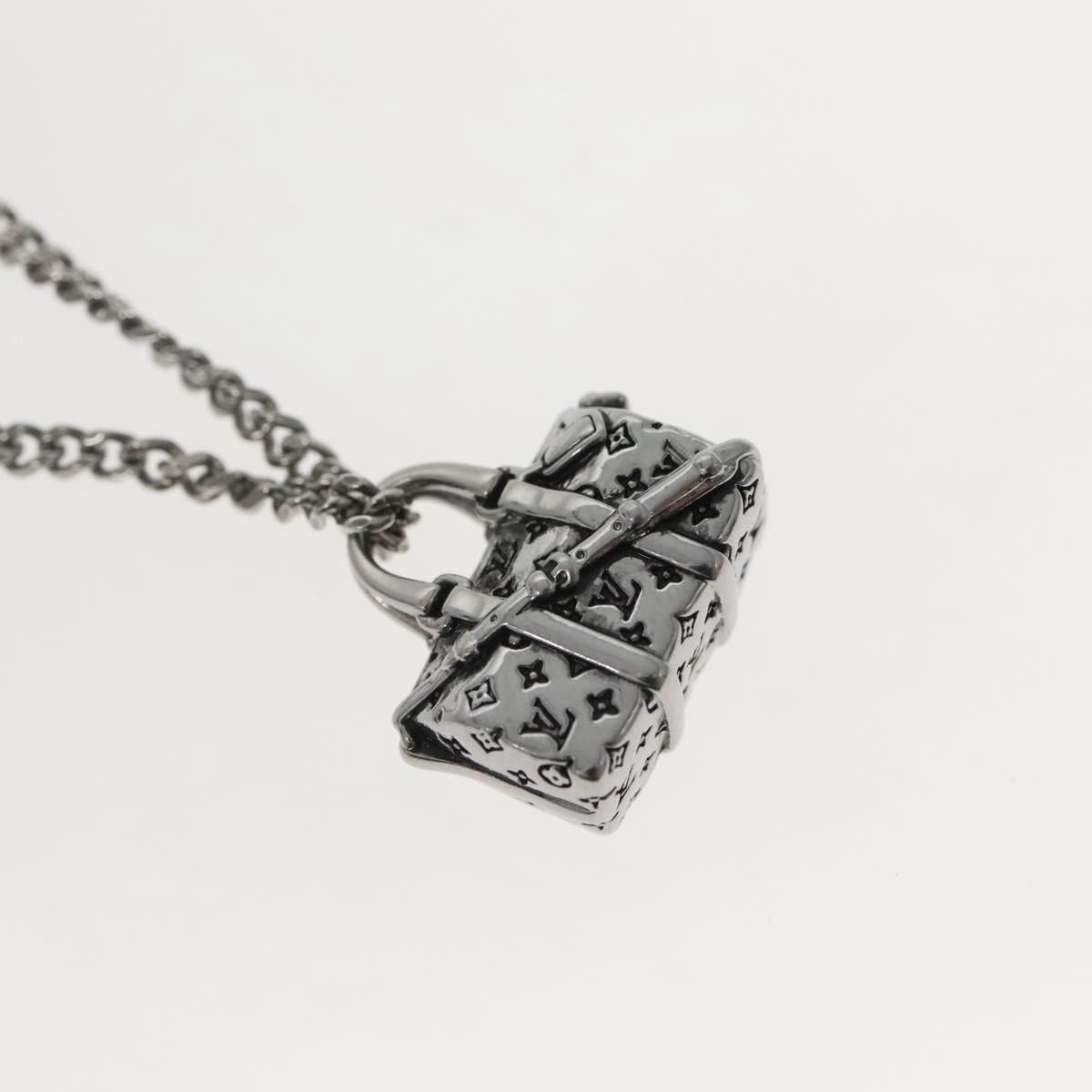 LOUIS VUITTON Collier LV Keepall Necklace metal Silver M00914 LV Auth 142404M
