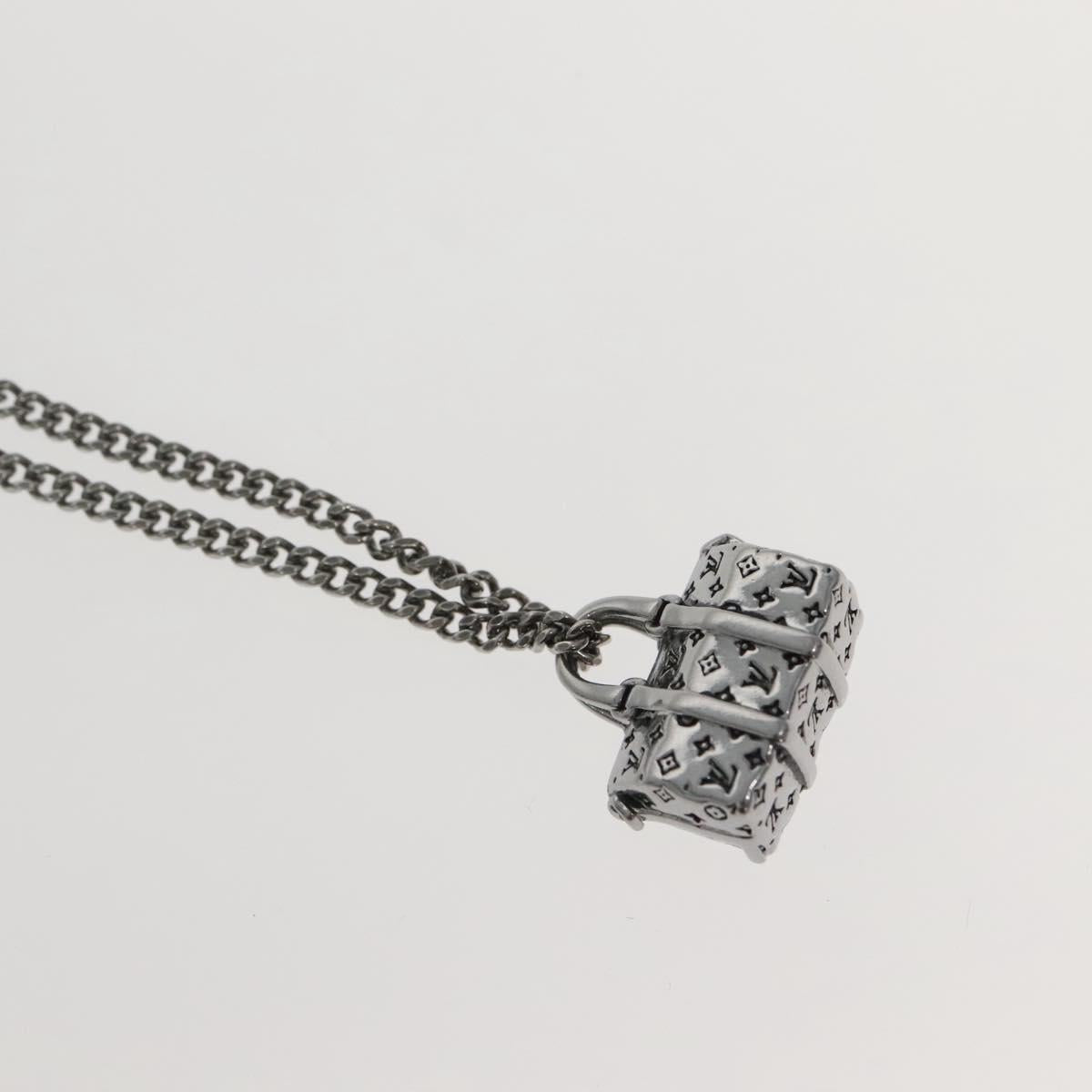LOUIS VUITTON Collier LV Keepall Necklace metal Silver M00914 LV Auth 142404M