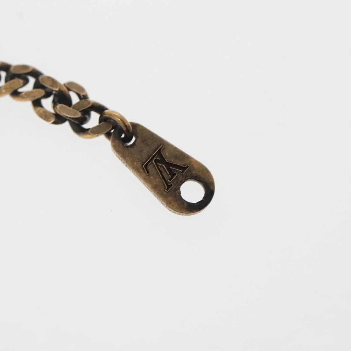 LOUIS VUITTON Collier Printed Initials LV Wood Necklace Gold MP2780 Auth 142405M