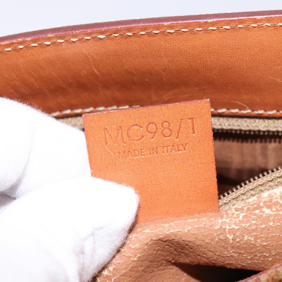 CELINE Macadam Canvas Hand Bag PVC Leather 2way Brown Gold Auth 142436