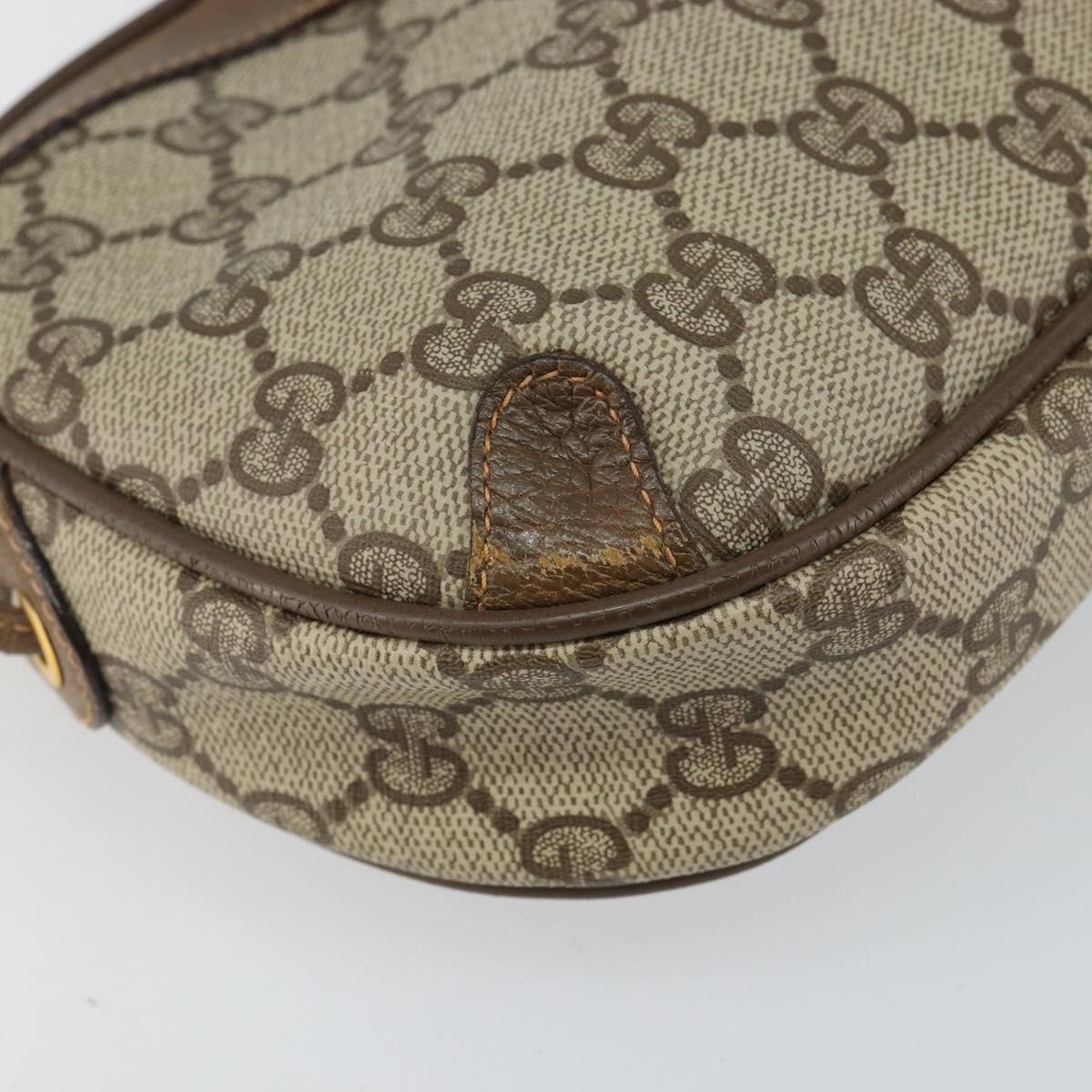 GUCCI GG Supreme Web Sherry Line Bag PVC Beige Gold 89 02 066 Auth 142438