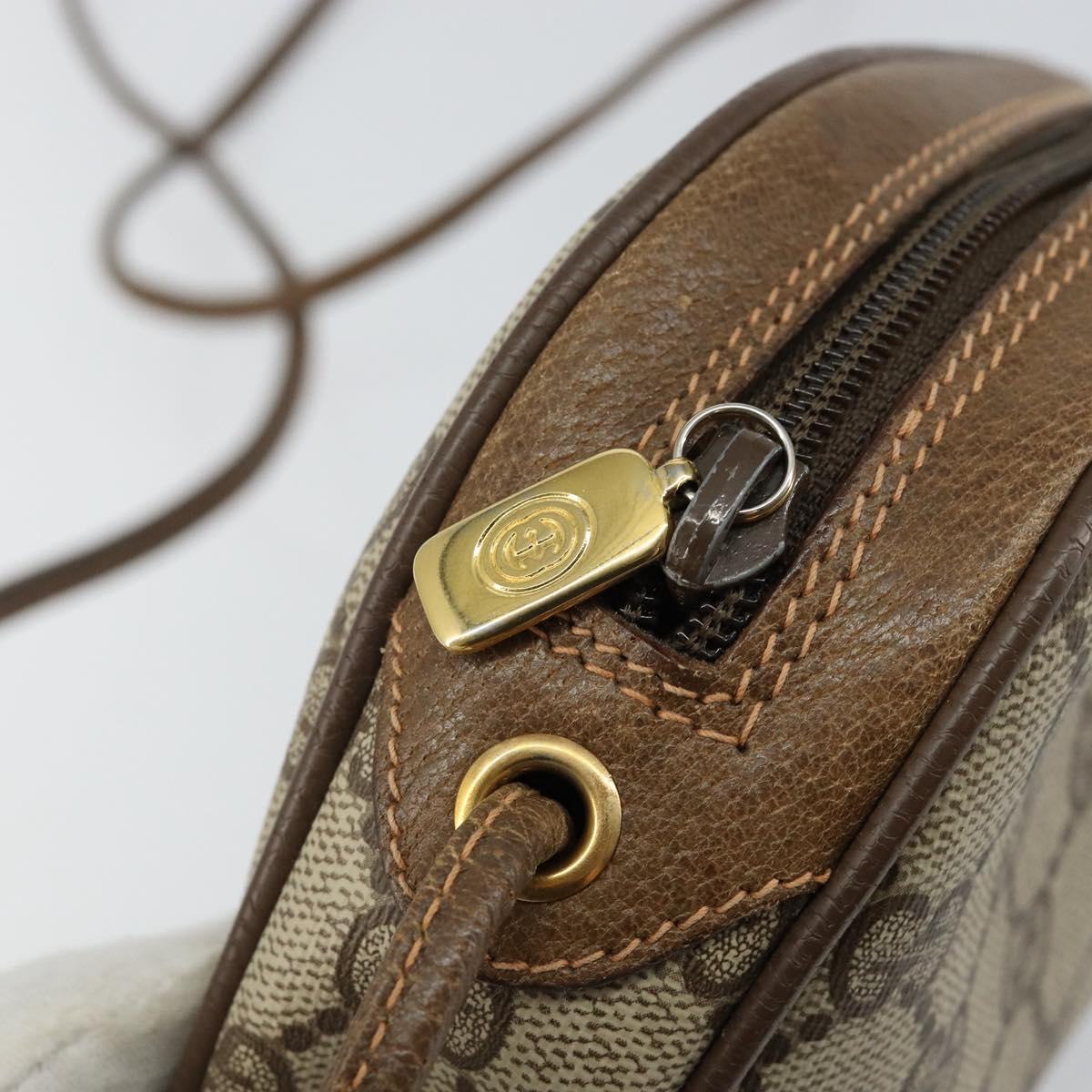 GUCCI GG Supreme Web Sherry Line Bag PVC Beige Gold 89 02 066 Auth 142438