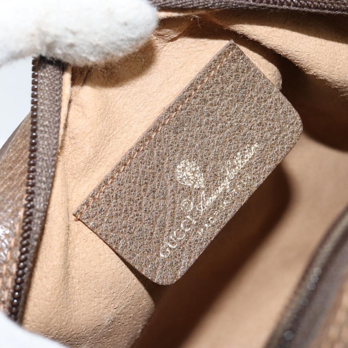 GUCCI GG Supreme Web Sherry Line Bag PVC Beige Gold 89 02 066 Auth 142438