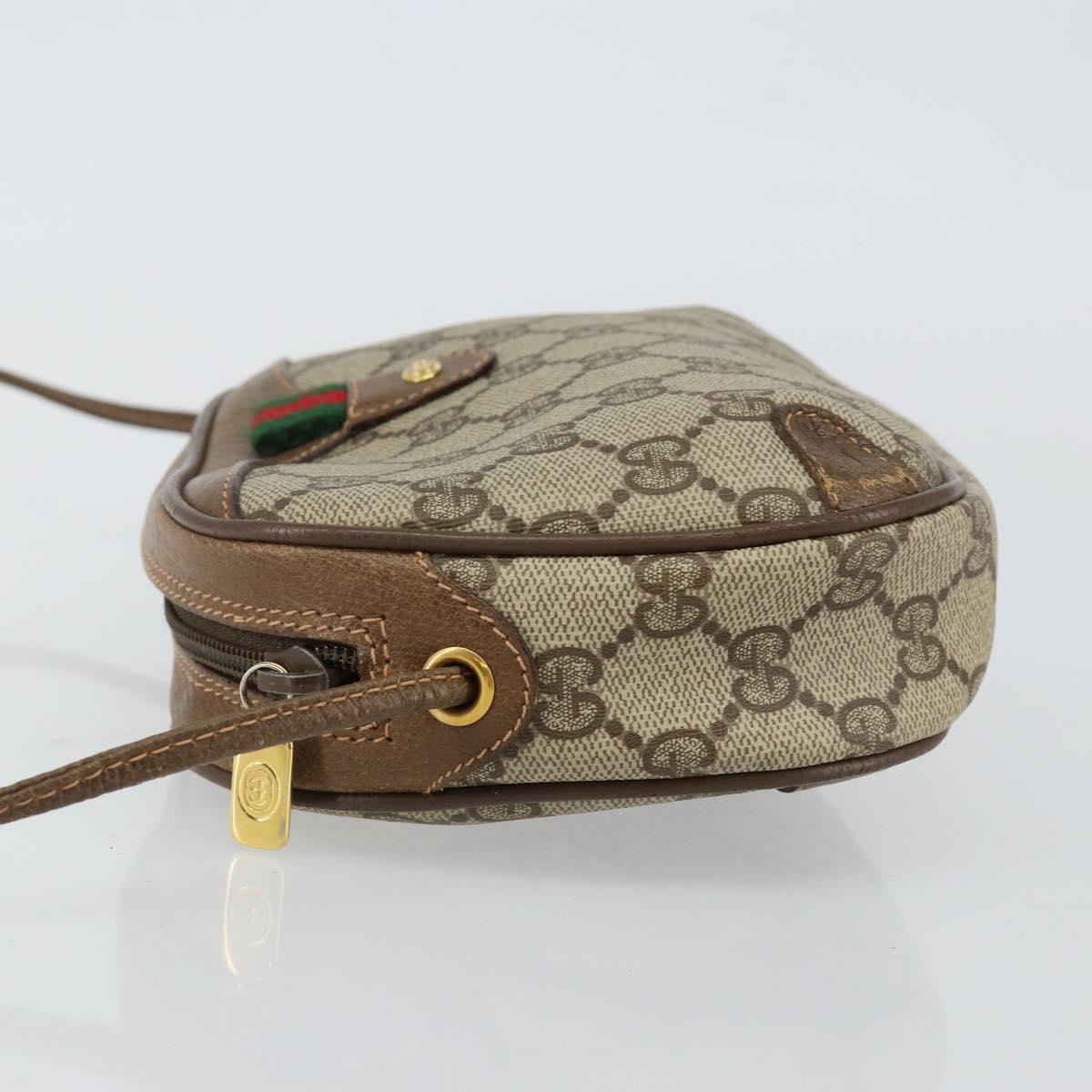 GUCCI GG Supreme Web Sherry Line Bag PVC Beige Gold 89 02 066 Auth 142438