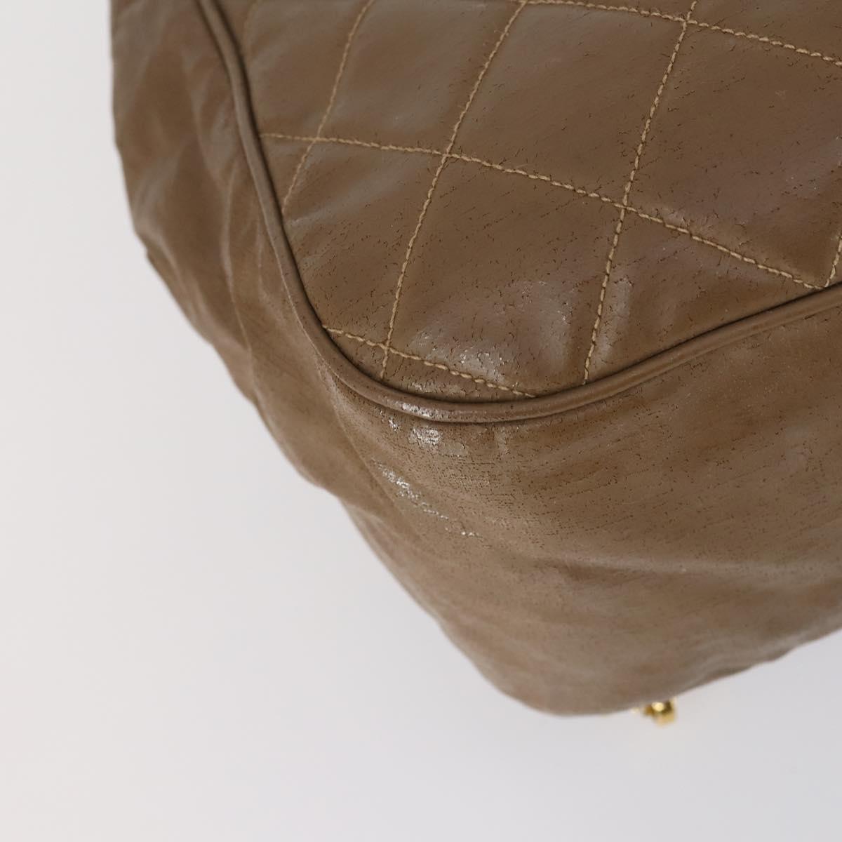 CHANEL Matelasse Backpack Coated Canvas Brown Gold CC Auth 142441
