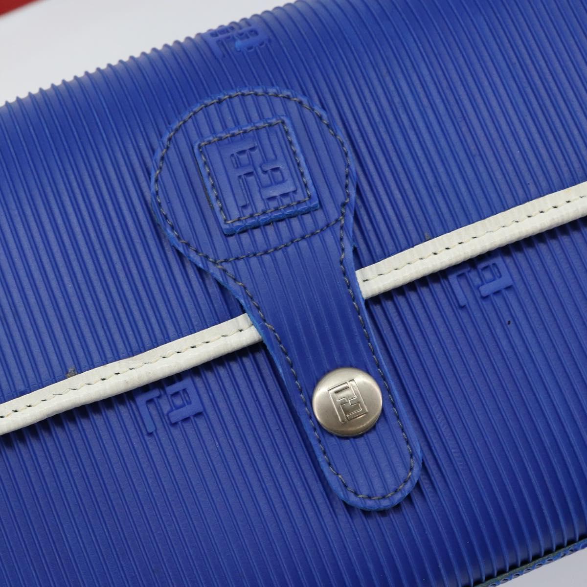 FENDI Shoulder Bag Rubber Blue Silver Auth 142445