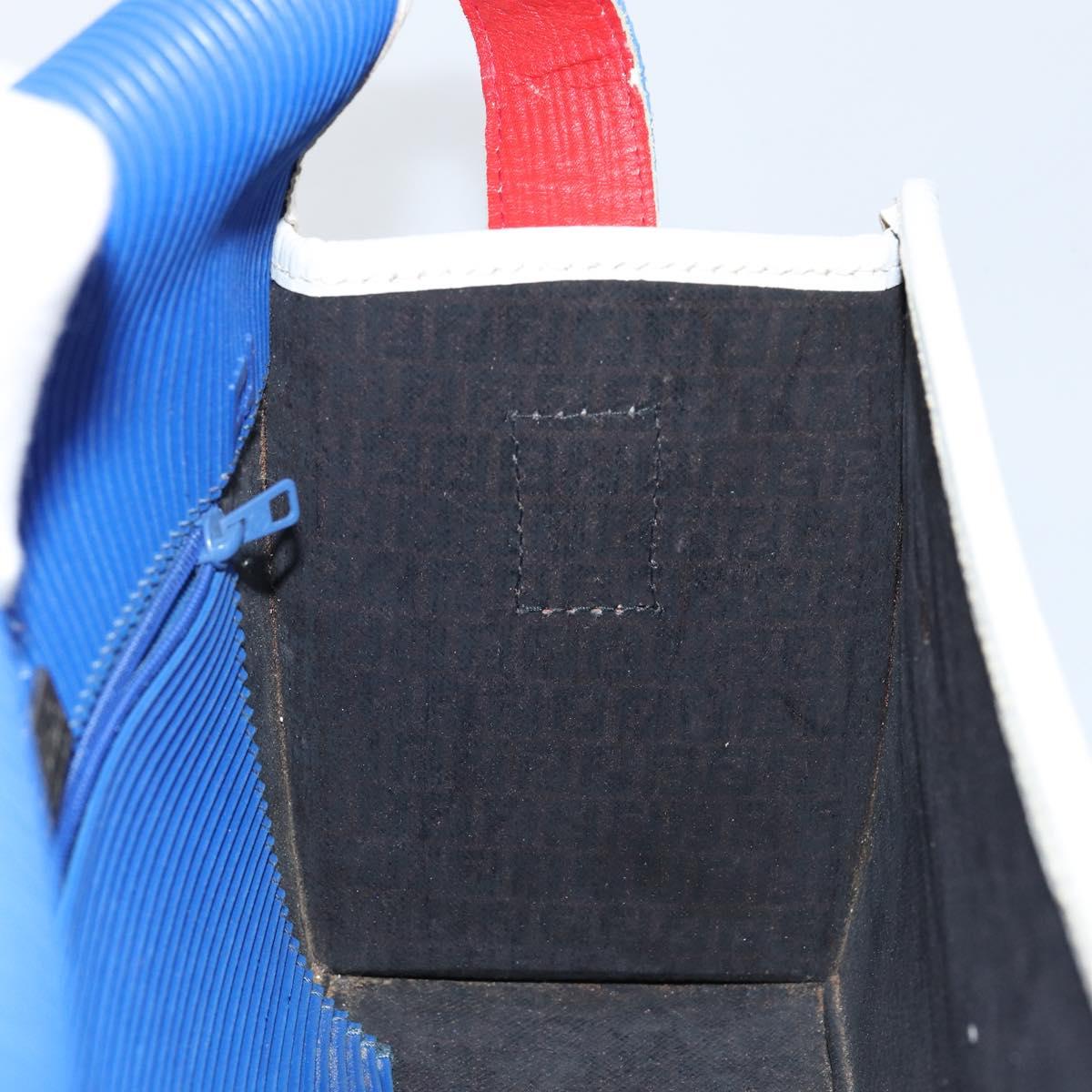 FENDI Shoulder Bag Rubber Blue Silver Auth 142445