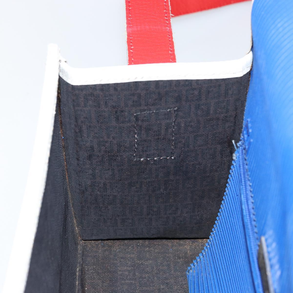 FENDI Shoulder Bag Rubber Blue Silver Auth 142445