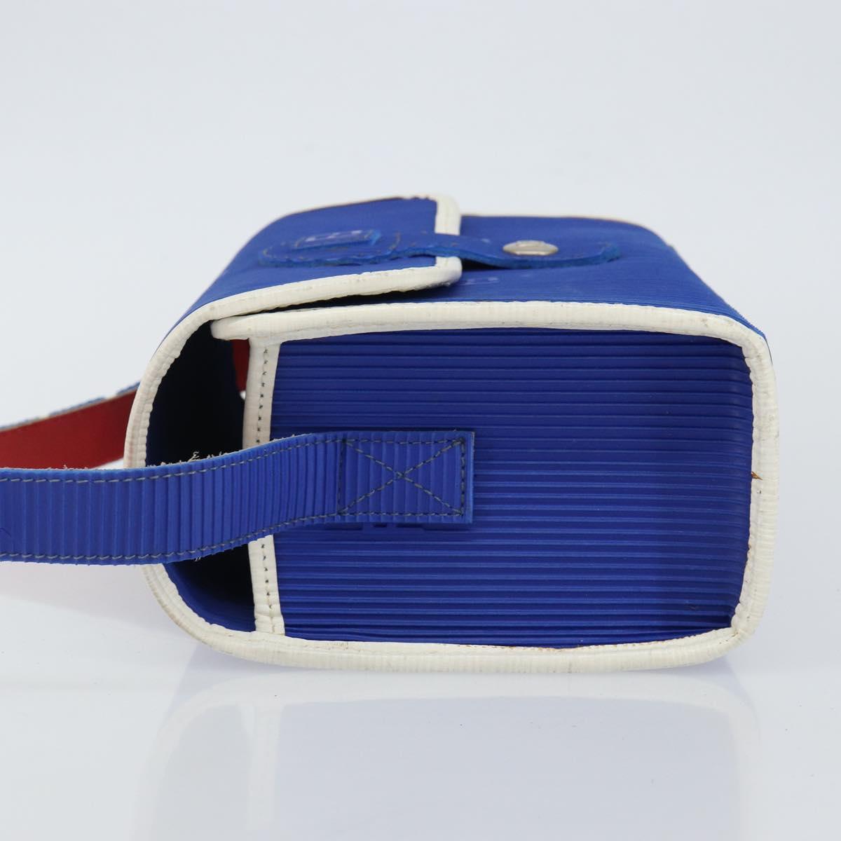 FENDI Shoulder Bag Rubber Blue Silver Auth 142445