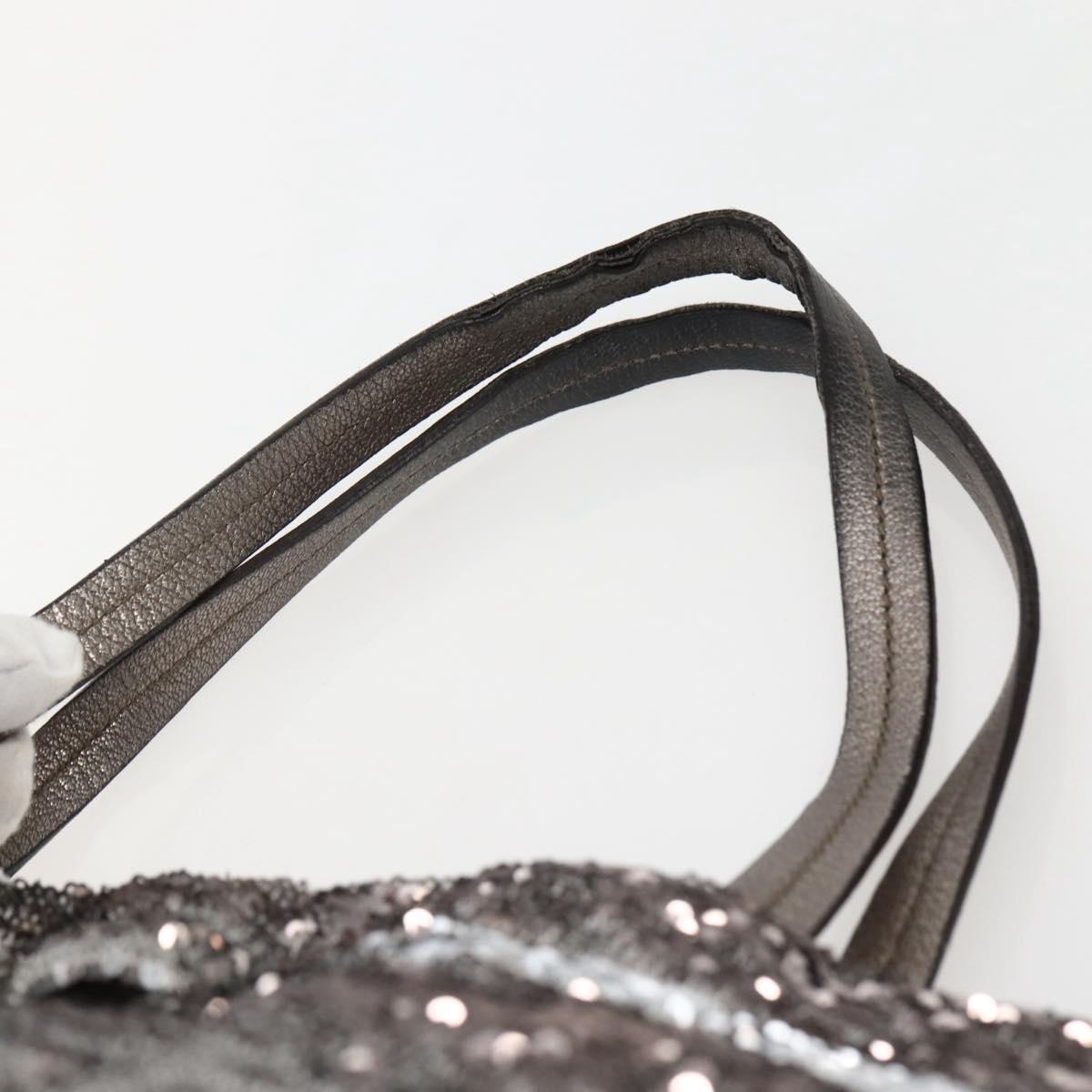 Salvatore Ferragamo Vala Tote Bag Sequin Silver Auth 142446