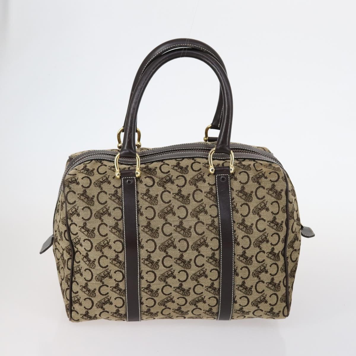 CELINE C Macadam Canvas Shoulder Bag PVC Leather 3Set Brown Gold Auth 142449