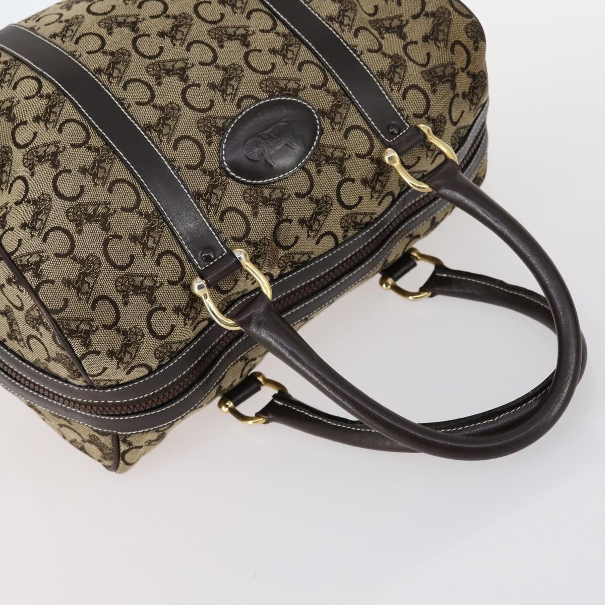 CELINE C Macadam Canvas Shoulder Bag PVC Leather 3Set Brown Gold Auth 142449