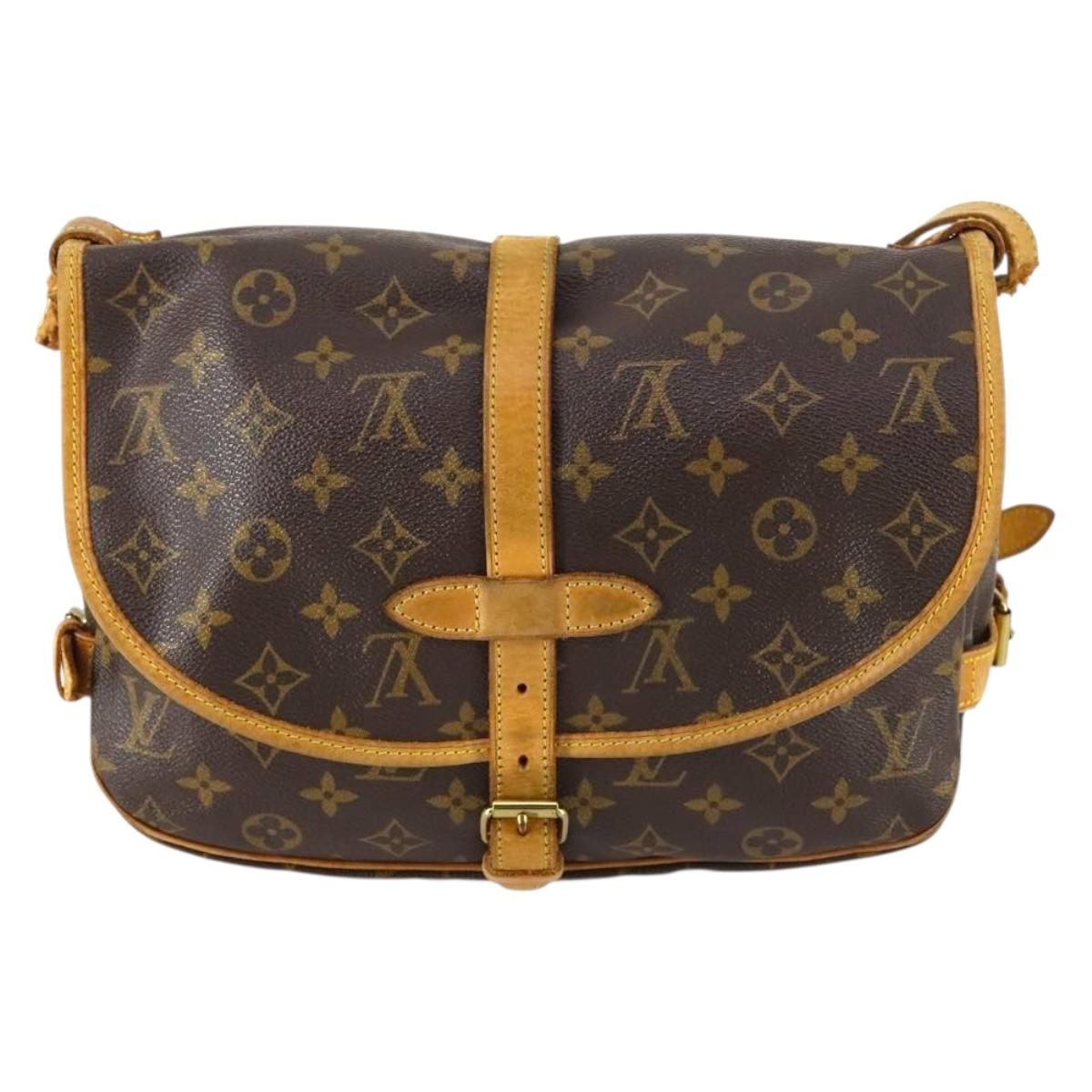 LOUIS VUITTON Monogram Saumur 30 Shoulder Bag M42256 LV Auth 142454