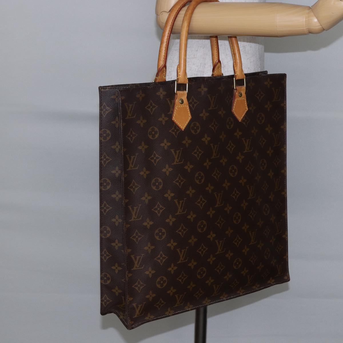 LOUIS VUITTON Monogram Sac Plat Hand Bag M51140 LV Auth 142474