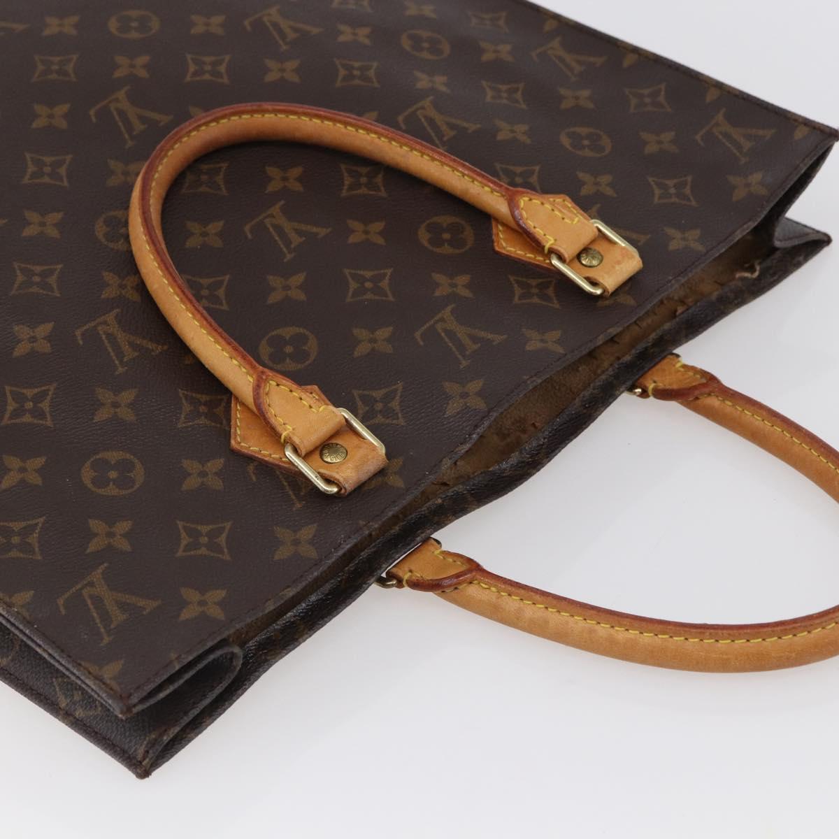 LOUIS VUITTON Monogram Sac Plat Hand Bag M51140 LV Auth 142474