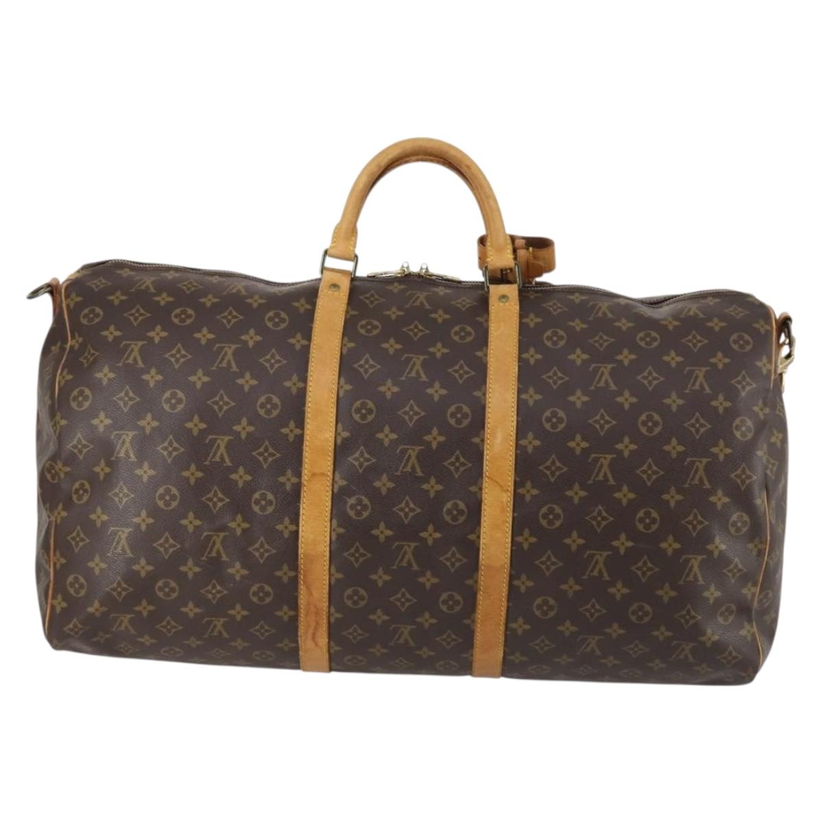 LOUIS VUITTON Monogram Keepall Bandouliere 60 Boston Bag M41412 LV Auth 142476