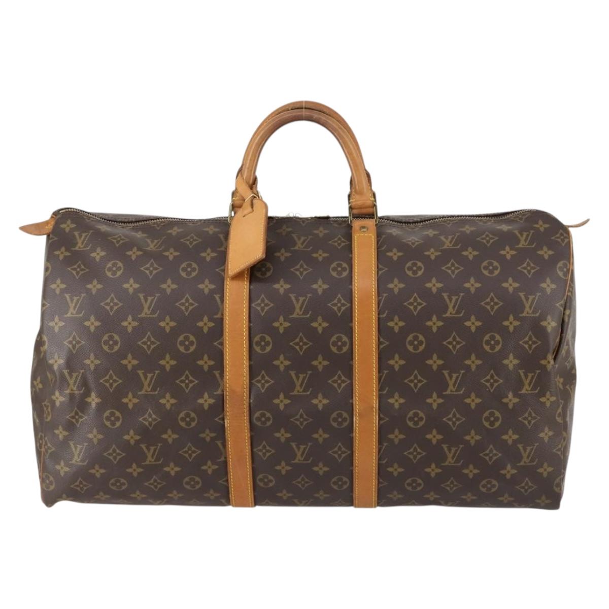 LOUIS VUITTON Monogram Keepall 55 Boston Bag M41424 LV Auth 142478