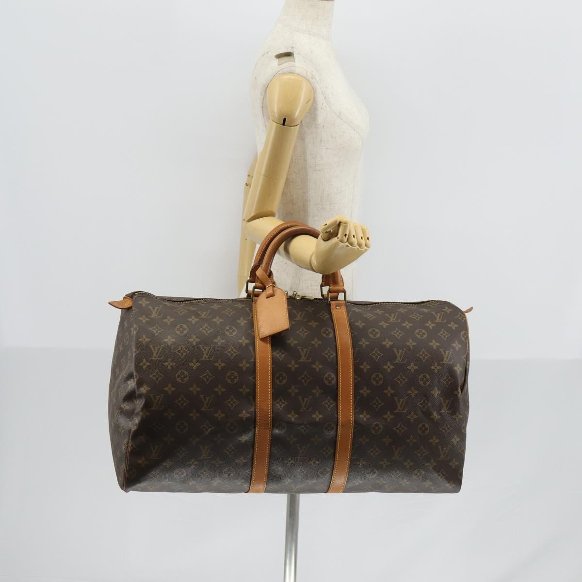 LOUIS VUITTON Monogram Keepall 55 Boston Bag M41424 LV Auth 142478