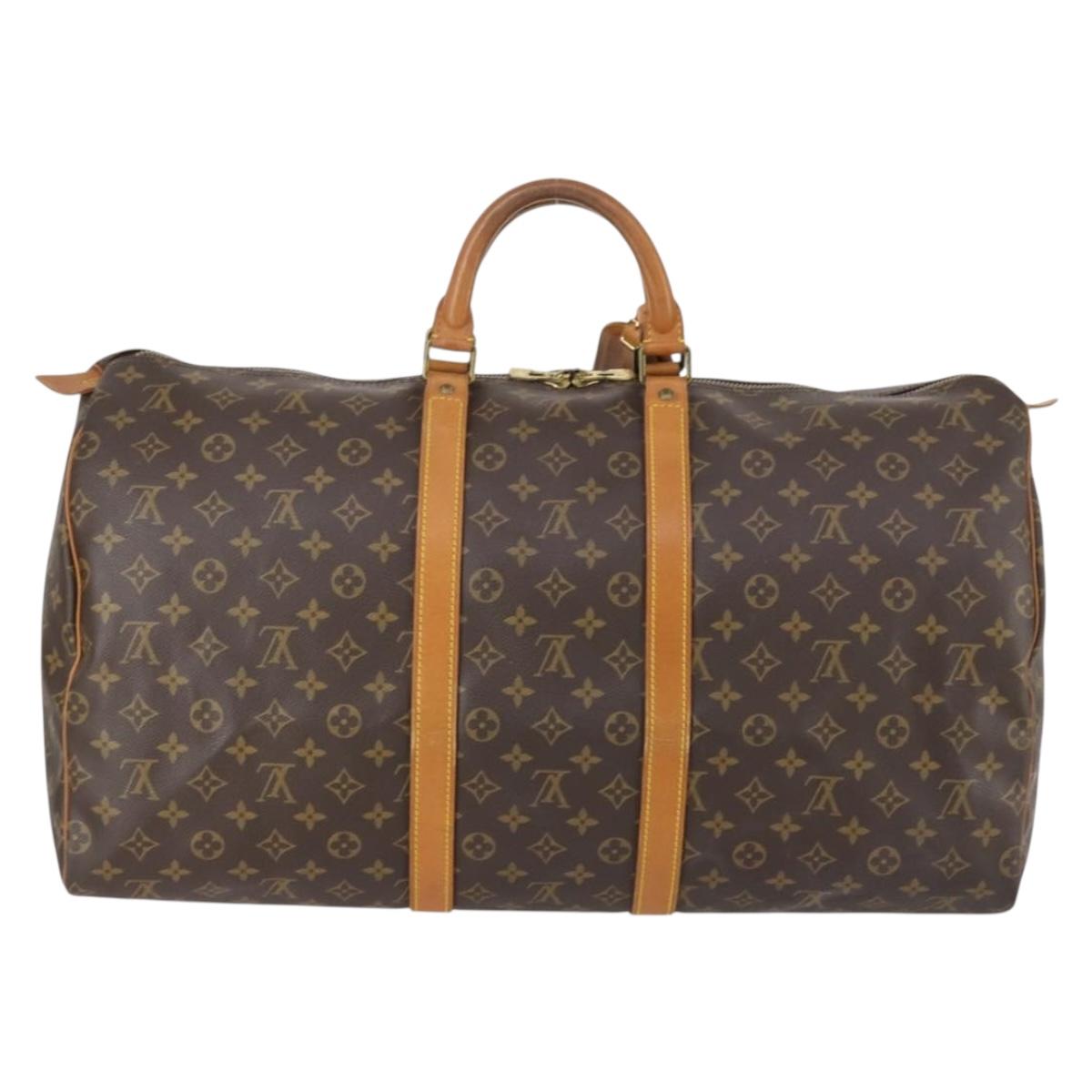 LOUIS VUITTON Monogram Keepall 55 Boston Bag M41424 LV Auth 142478