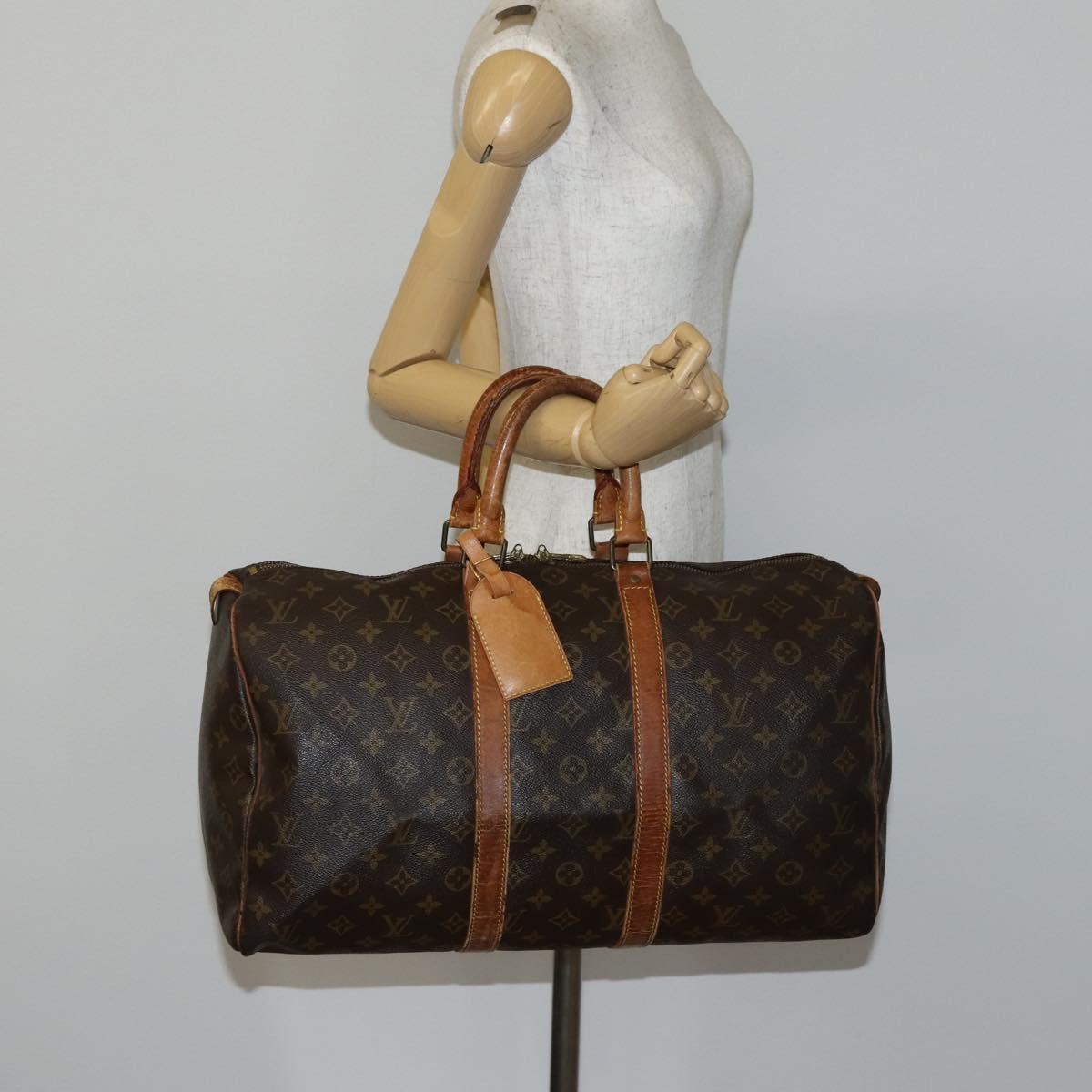 LOUIS VUITTON Monogram Keepall 45 Boston Bag M41428 LV Auth 142486