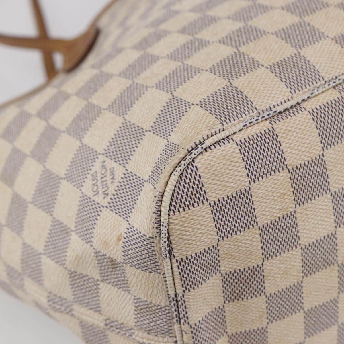 LOUIS VUITTON Damier Azur Neverfull MM Tote Bag N41605 LV Auth 142487