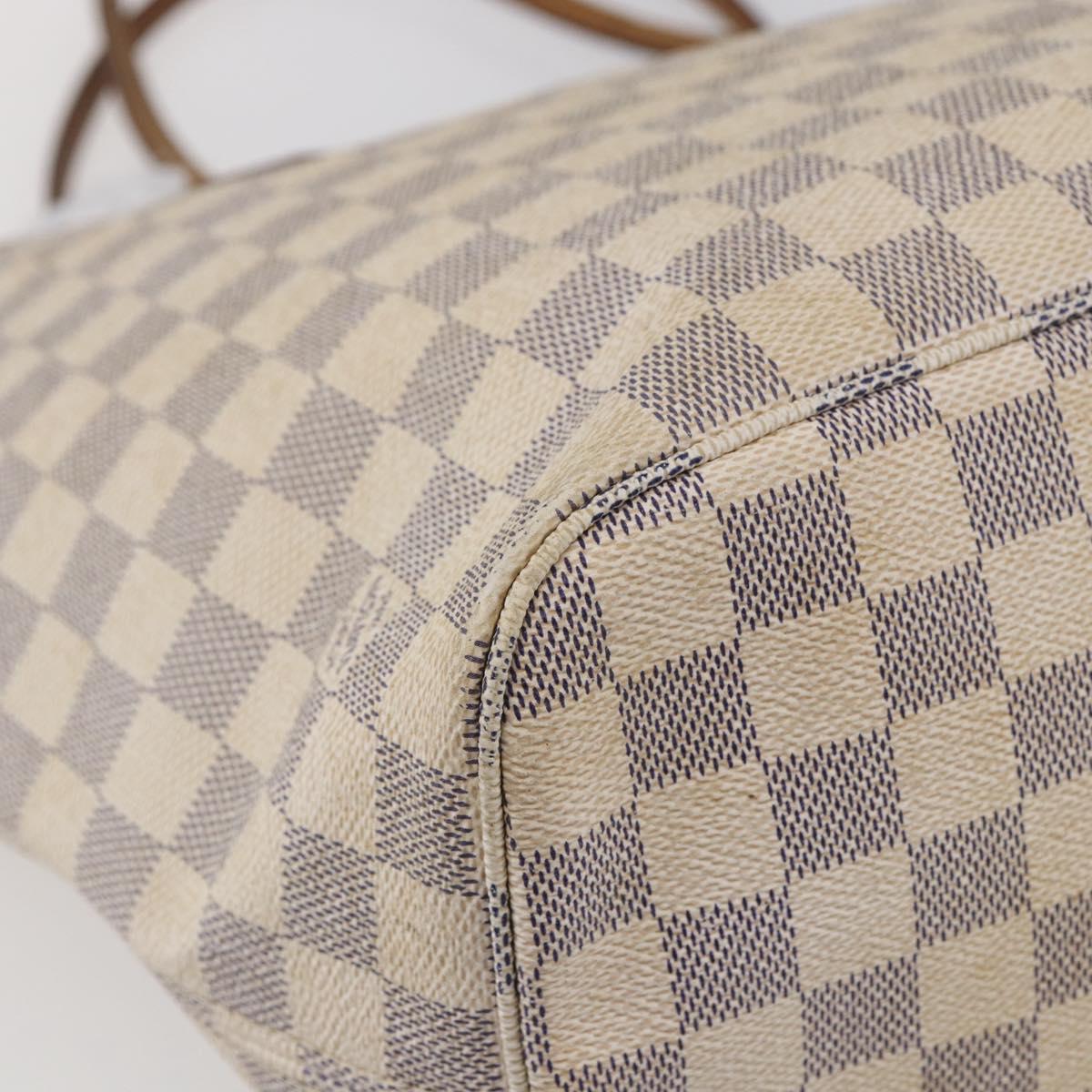 LOUIS VUITTON Damier Azur Neverfull MM Tote Bag N41605 LV Auth 142487