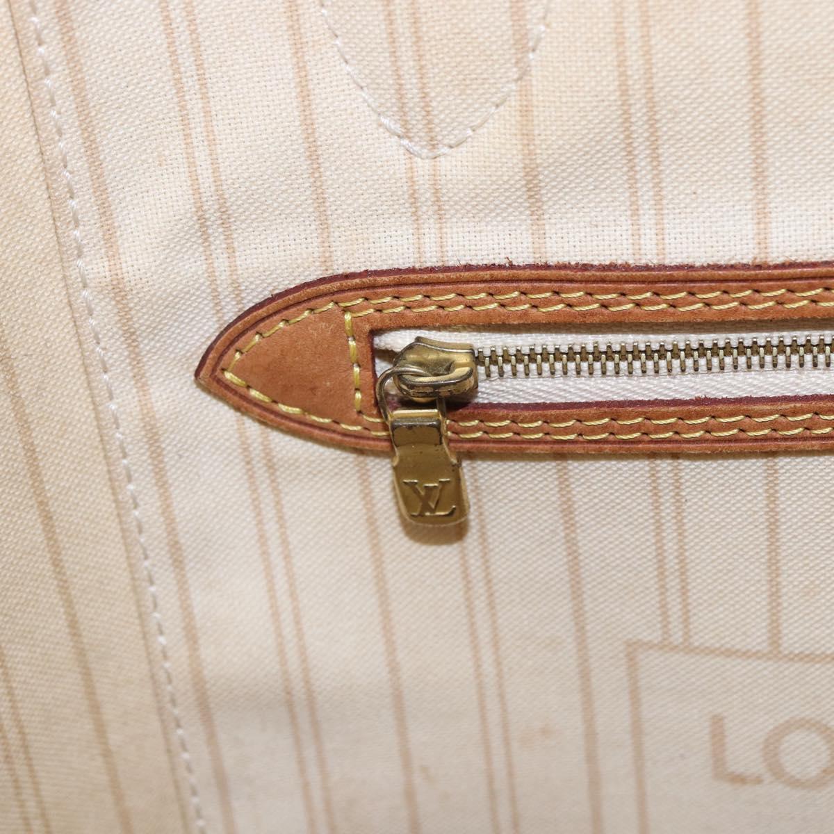 LOUIS VUITTON Damier Azur Neverfull MM Tote Bag N41605 LV Auth 142487