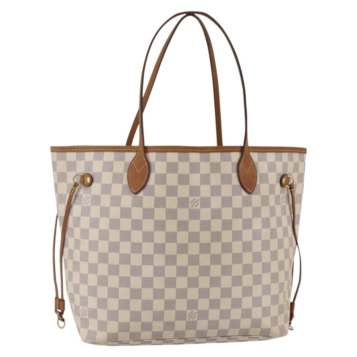 LOUIS VUITTON Damier Azur Neverfull MM Tote Bag N41605 LV Auth 142487