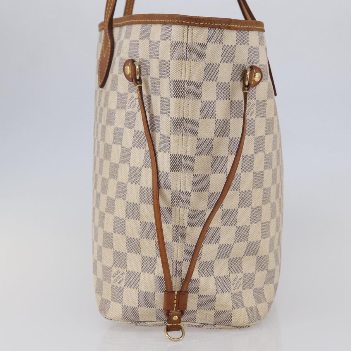 LOUIS VUITTON Damier Azur Neverfull MM Tote Bag N41605 LV Auth 142487
