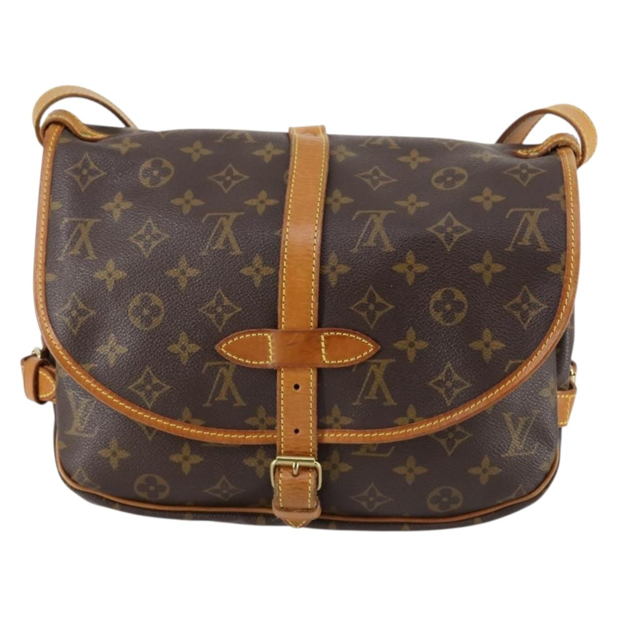 LOUIS VUITTON Monogram Saumur 30 Shoulder Bag M42256 LV Auth 142506