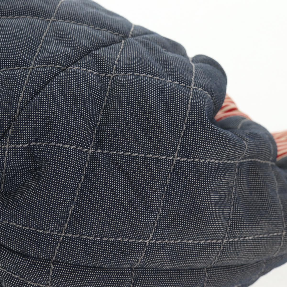 CHANEL Chain Tote Bag Denim Blue Silver CC Auth 142514V