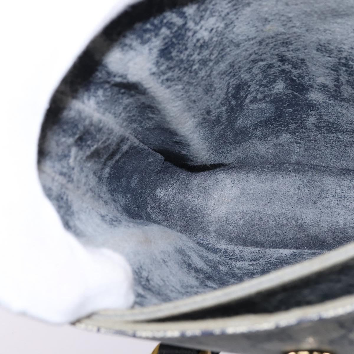 GUCCI GG Supreme Hand Bag PVC Navy Gold 116 02 080 Auth 142523