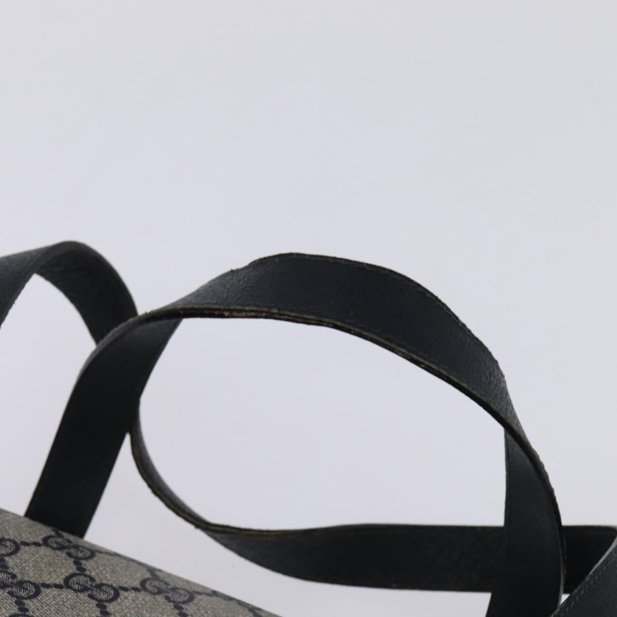 GUCCI GG Supreme Hand Bag PVC Navy Gold 116 02 080 Auth 142523