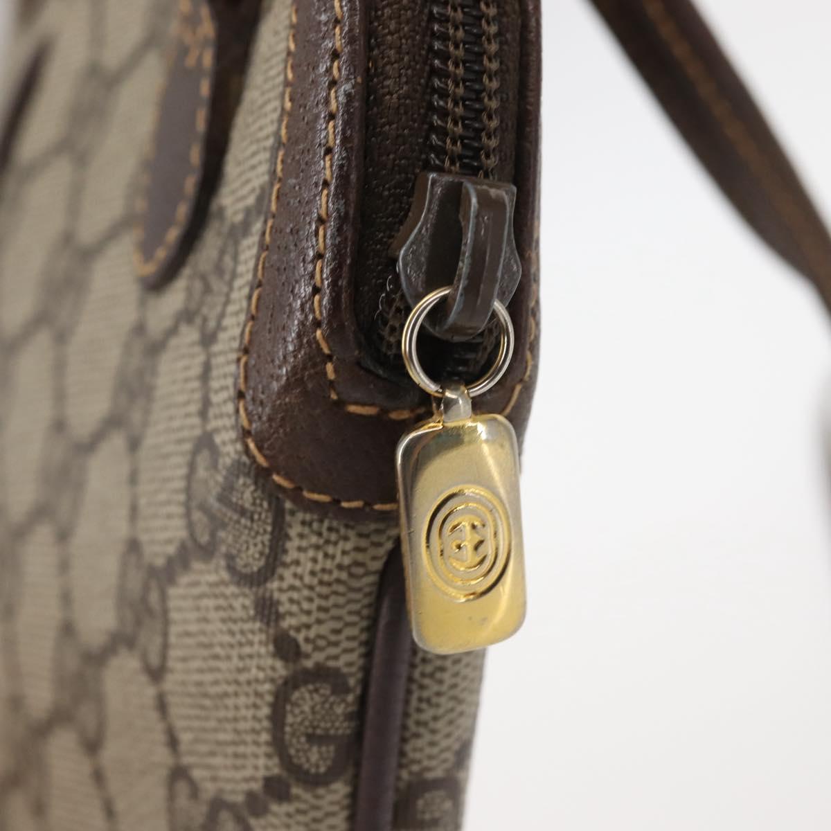 GUCCI GG Supreme Web Sherry Line Shoulder Bag PVC Beige 904 02 047 Auth 142525