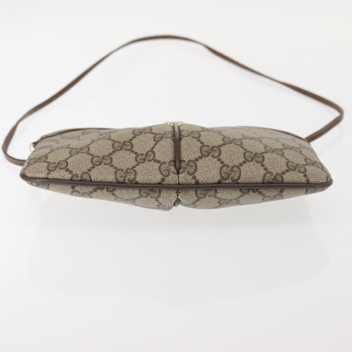 GUCCI GG Supreme Web Sherry Line Shoulder Bag PVC Beige 904 02 047 Auth 142525