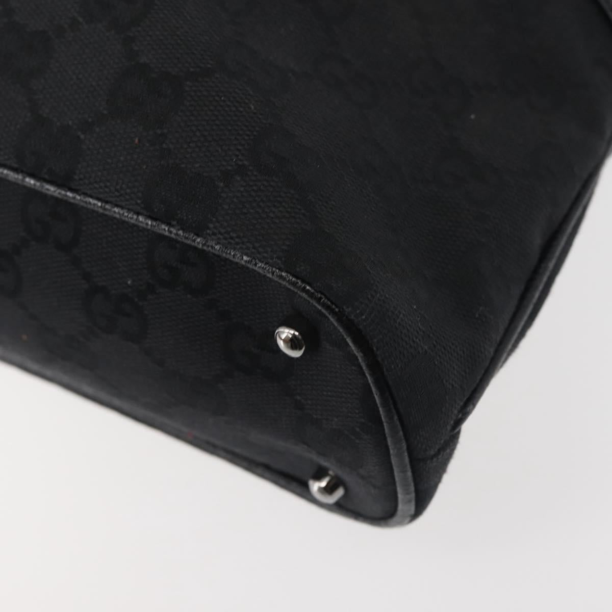 GUCCI GG Canvas Tote Bag Black Silver 113016 Auth 142531