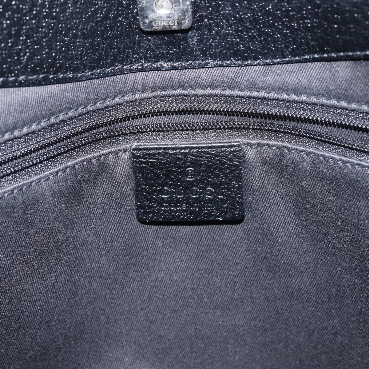 GUCCI GG Canvas Tote Bag Black Silver 113016 Auth 142531