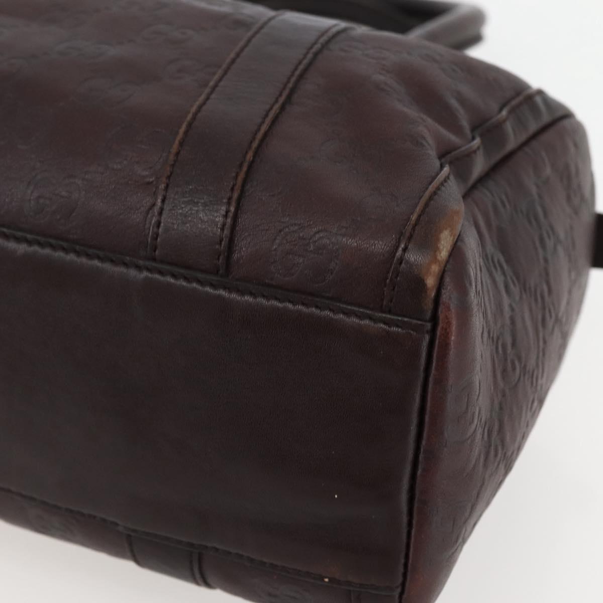 GUCCI GG Canvas Guccissima Hand Bag Leather Brown Gold 130942 Auth 142535