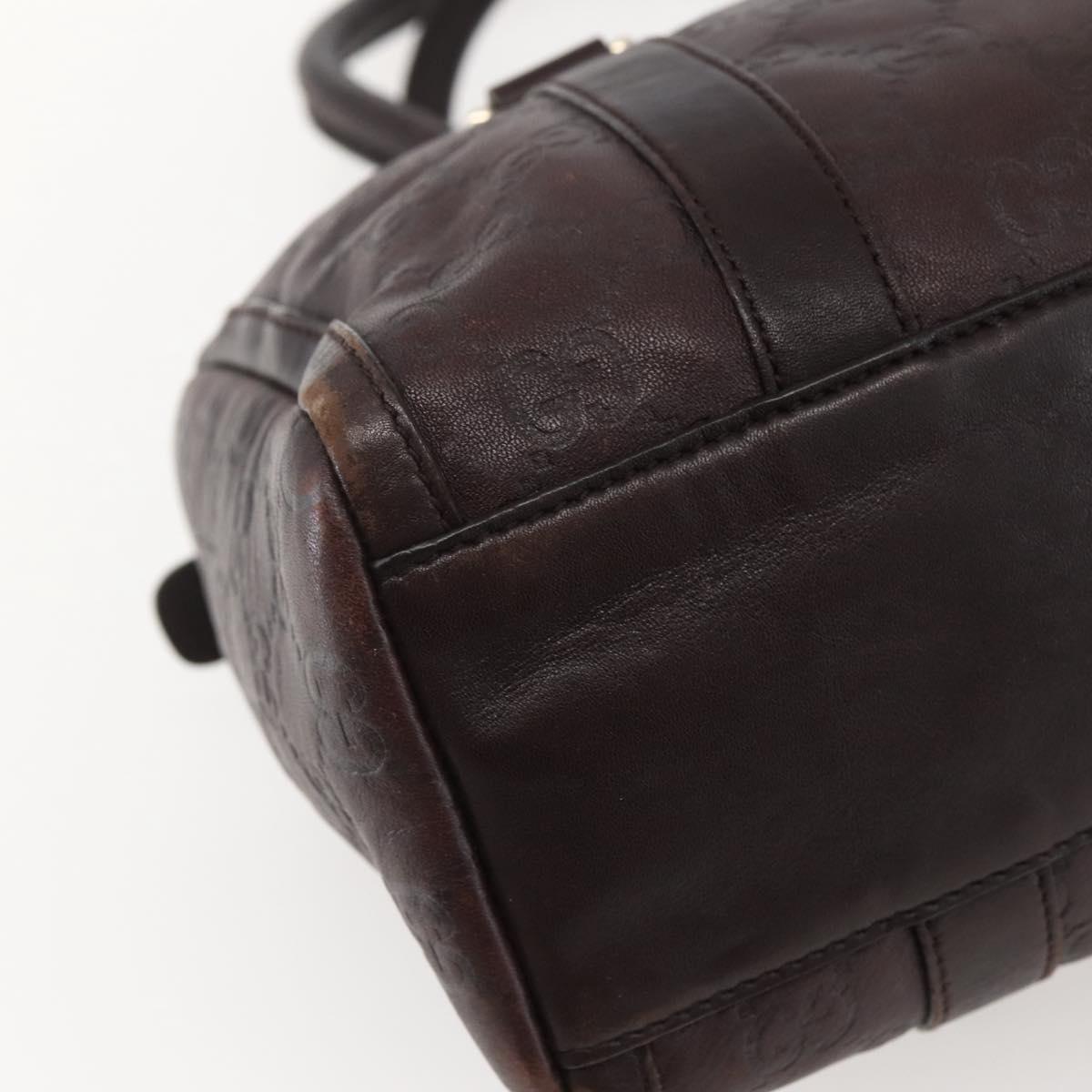 GUCCI GG Canvas Guccissima Hand Bag Leather Brown Gold 130942 Auth 142535