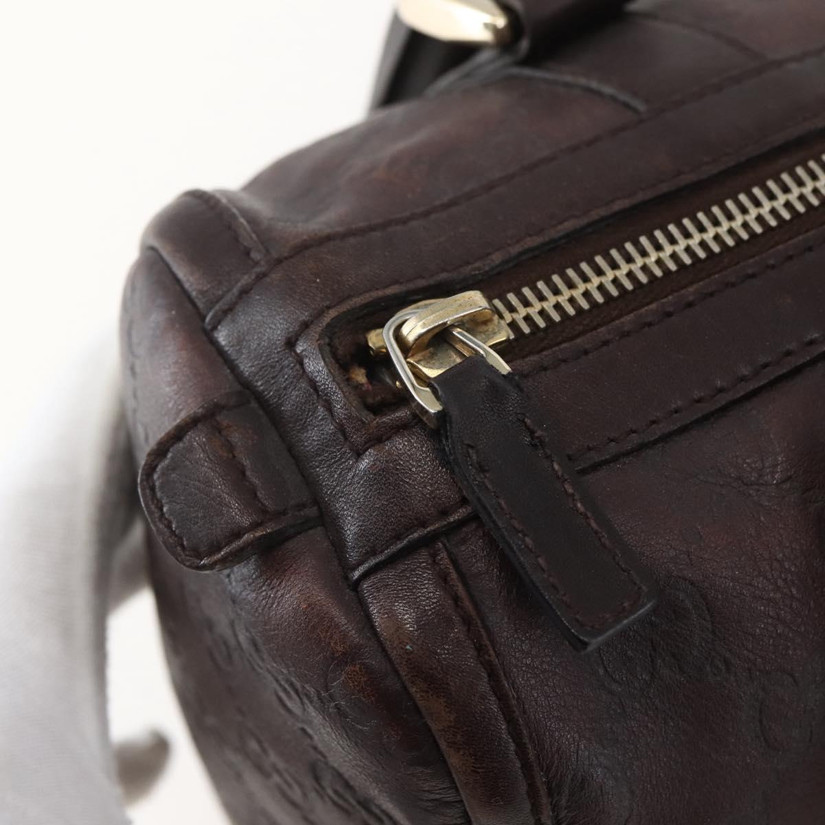 GUCCI GG Canvas Guccissima Hand Bag Leather Brown Gold 130942 Auth 142535