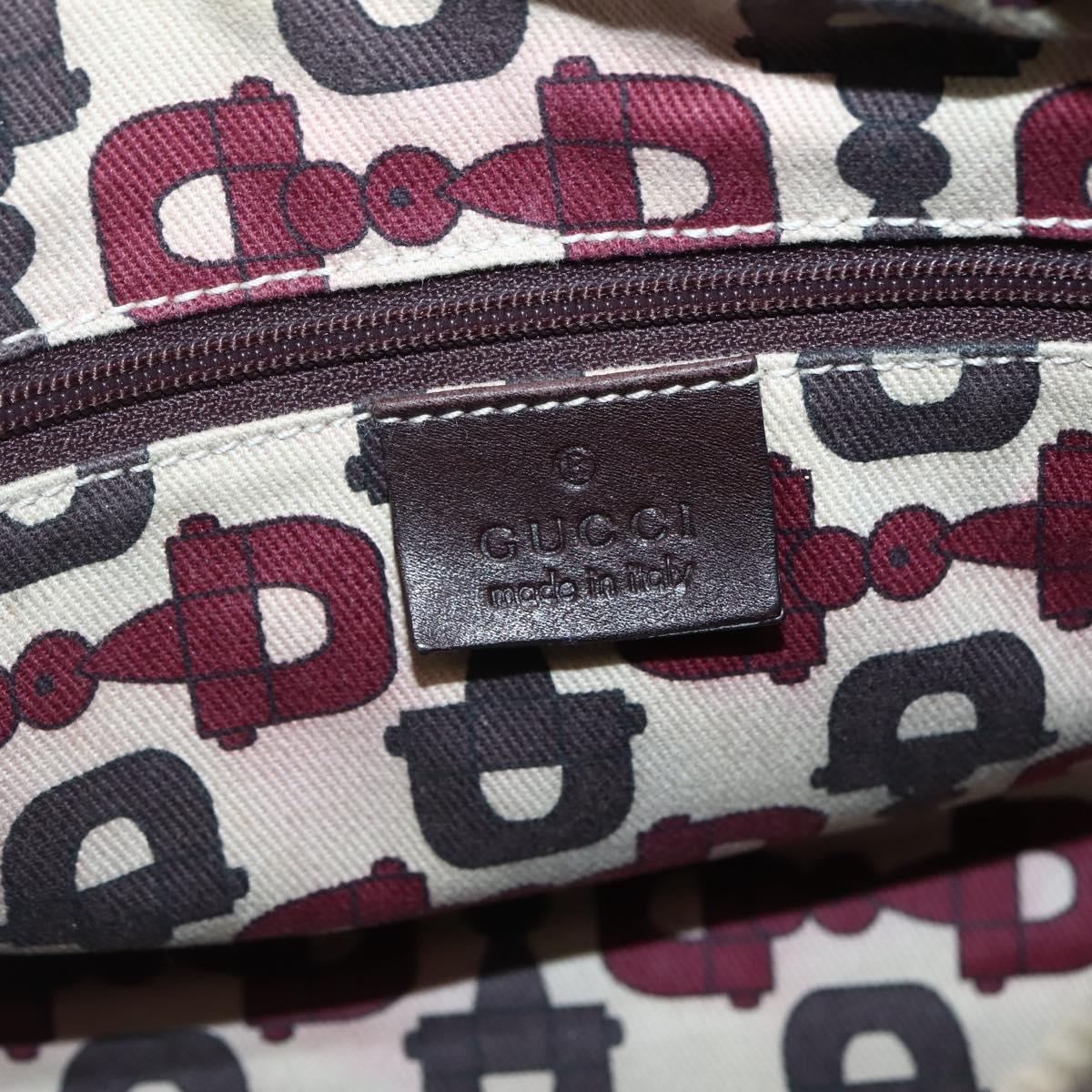 GUCCI GG Canvas Guccissima Hand Bag Leather Brown Gold 130942 Auth 142535