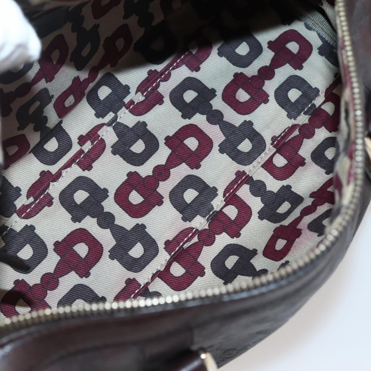 GUCCI GG Canvas Guccissima Hand Bag Leather Brown Gold 130942 Auth 142535