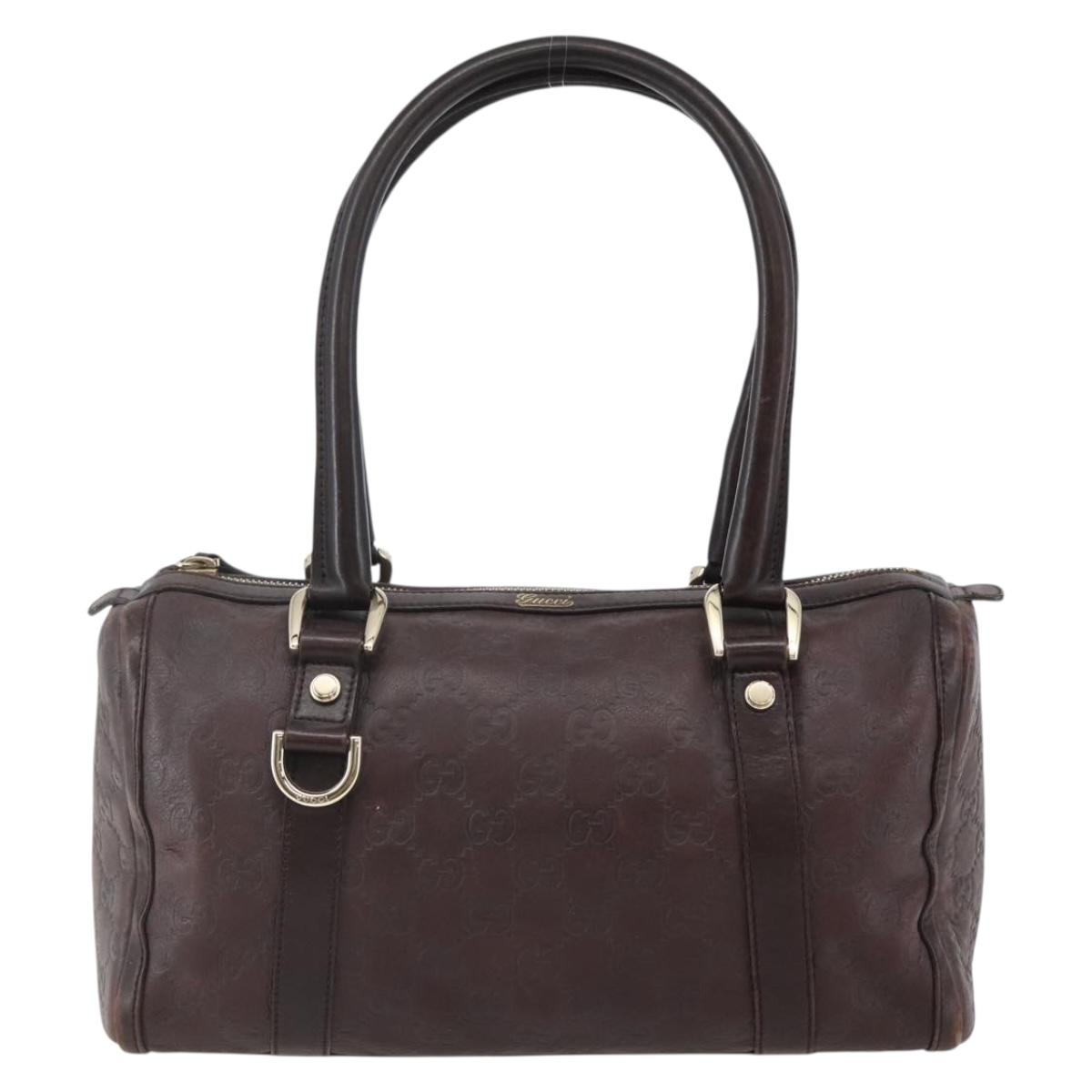 GUCCI GG Canvas Guccissima Hand Bag Leather Brown Gold 130942 Auth 142535