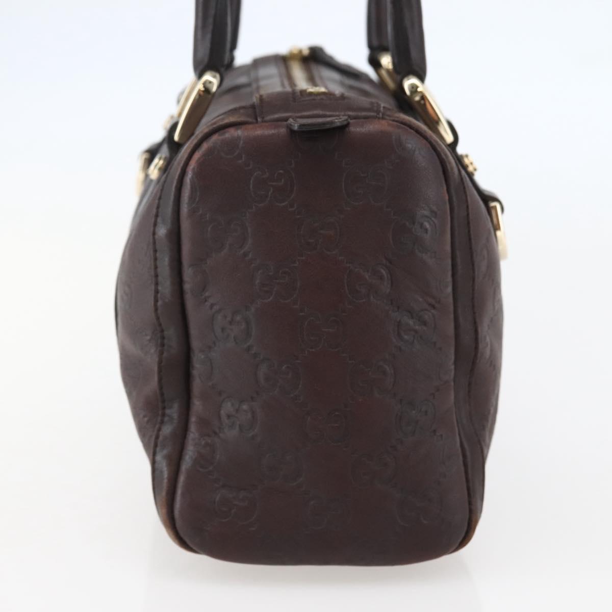 GUCCI GG Canvas Guccissima Hand Bag Leather Brown Gold 130942 Auth 142535