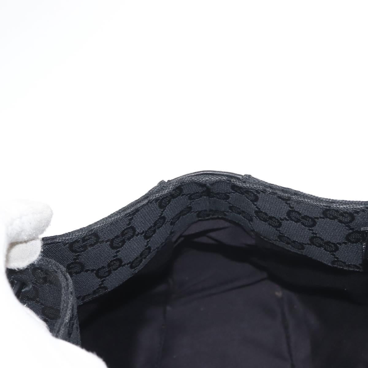 GUCCI GG Canvas Hand Bag Black Silver 94898 Auth 142537