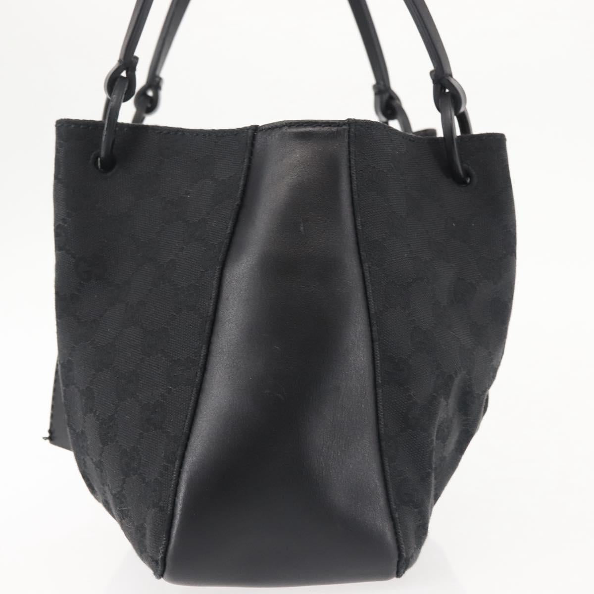 GUCCI GG Canvas Hand Bag Black Silver 94898 Auth 142537