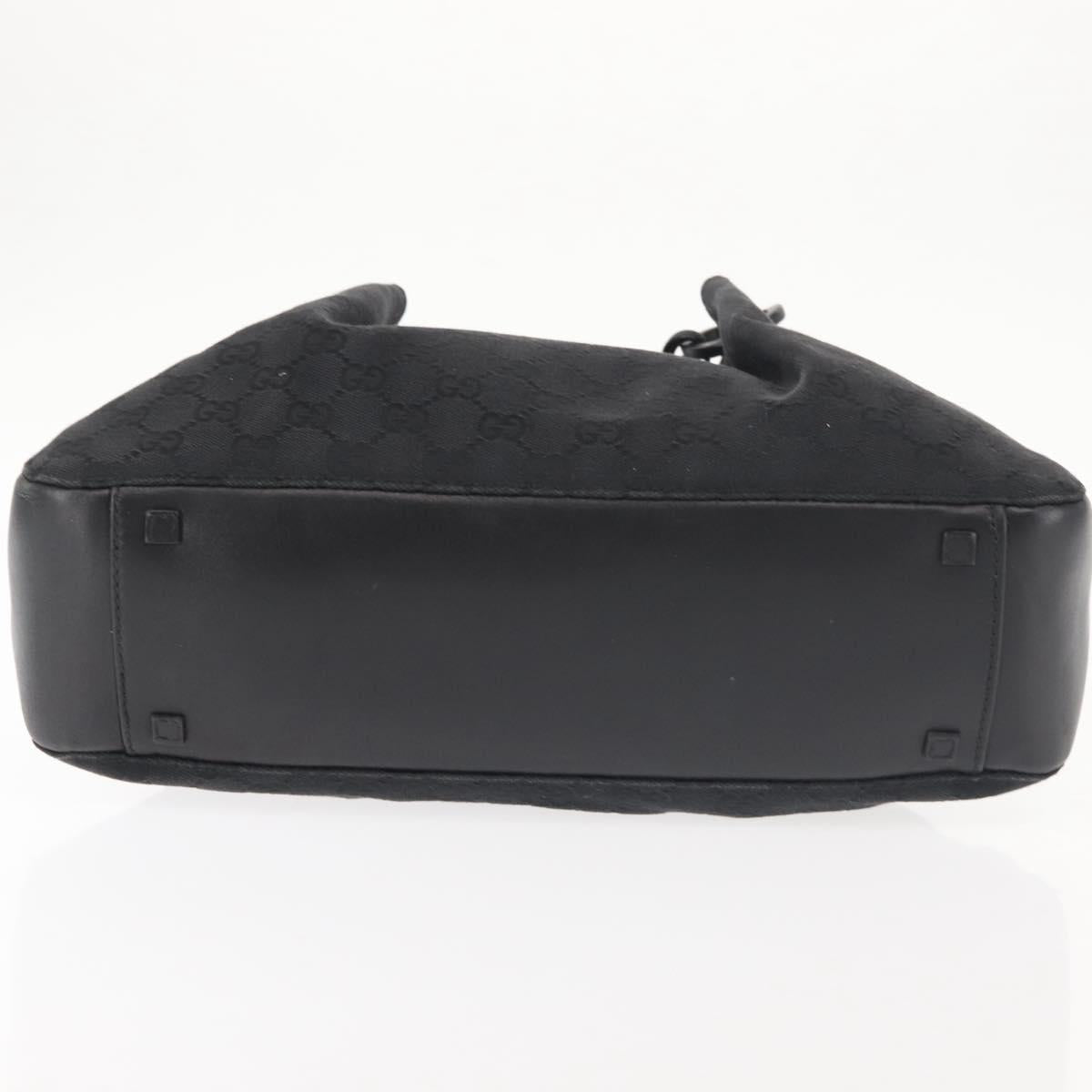 GUCCI GG Canvas Hand Bag Black Silver 94898 Auth 142537