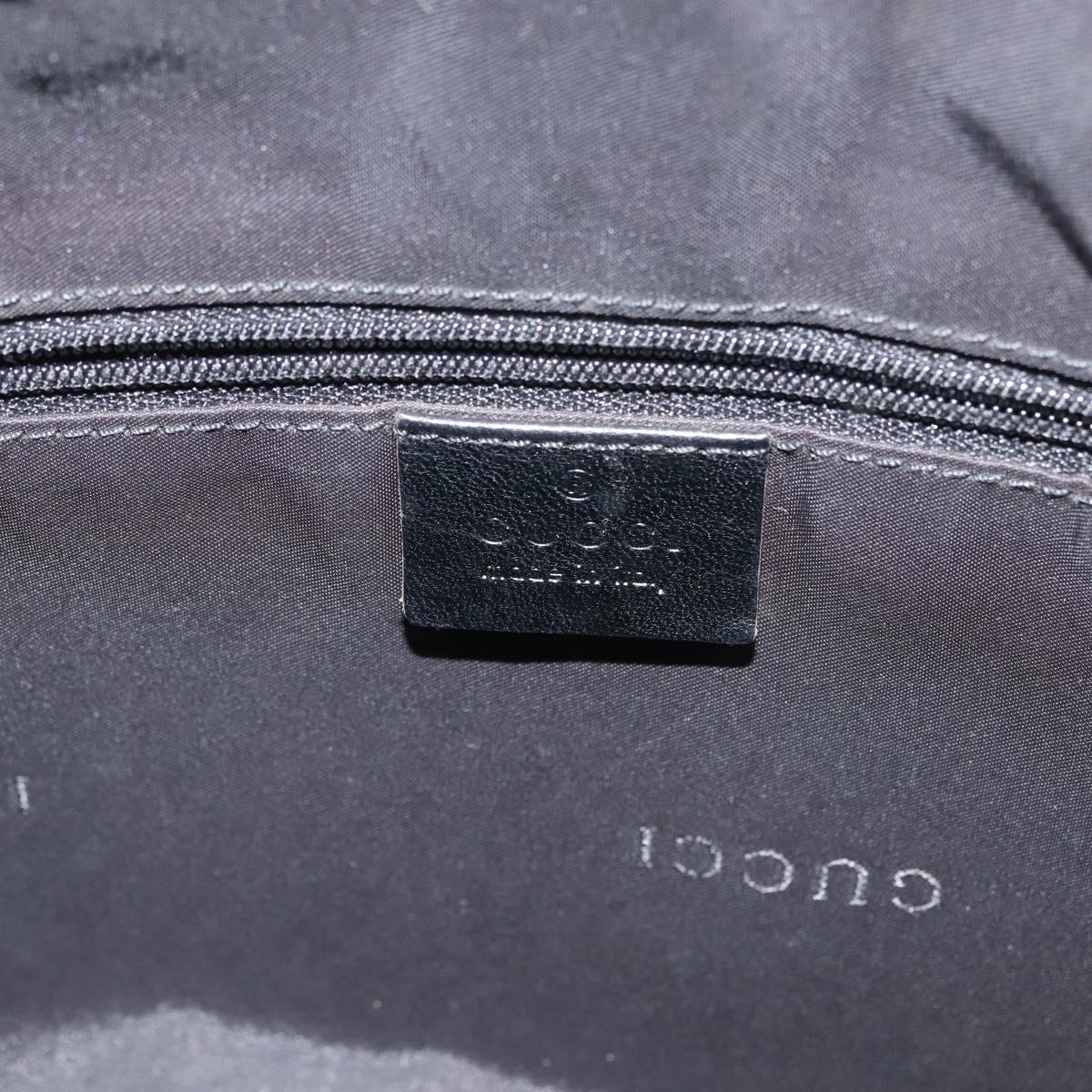 GUCCI Bamboo Hand Bag Canvas 2way Black Silver 001 1638 1705 Auth 142542