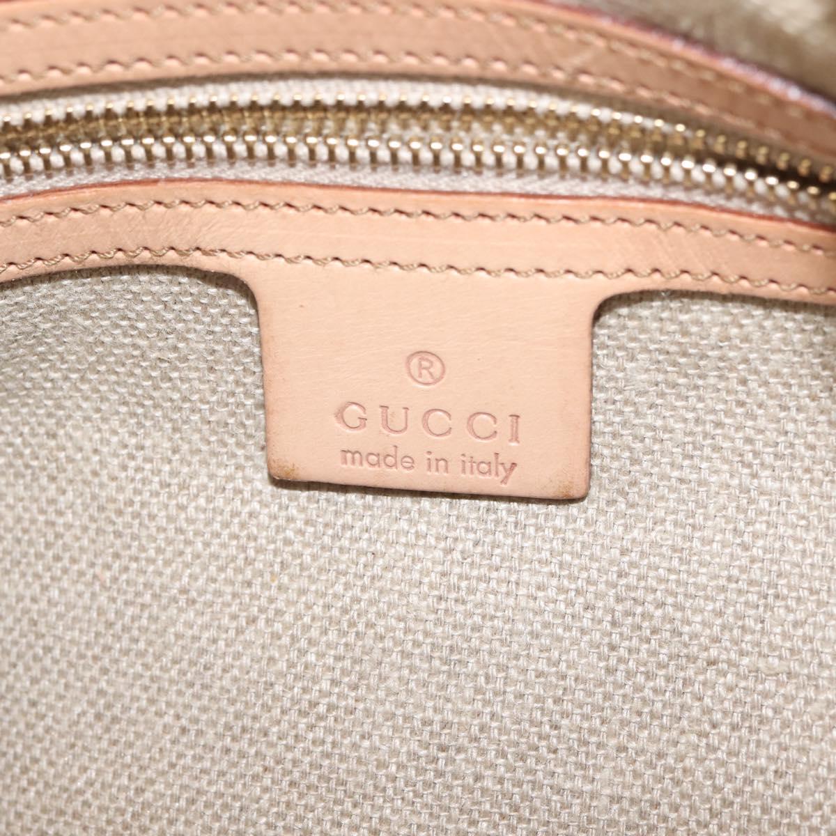 GUCCI Flower Hand Bag Canvas Beige Gold 115867 Auth 142543